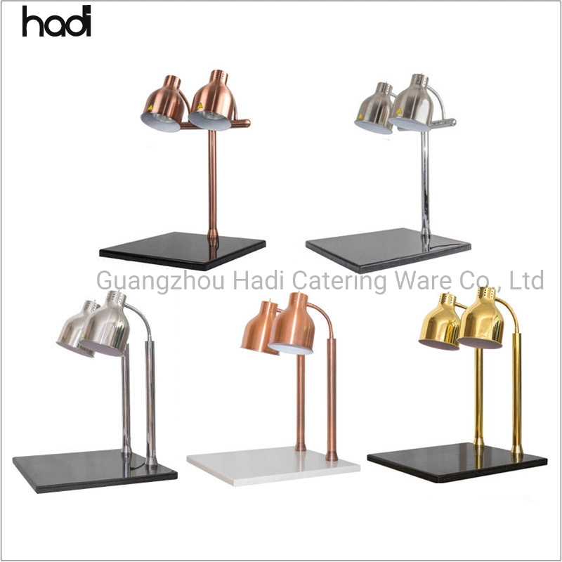 Equipment for Restaurant Keep Meat Halogen Hot Food Warming Insulation Hheater Luxury Golden Bulbs Buffet Station Carving Light Food Warmer with Lamp