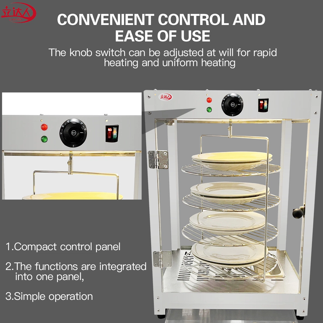 Electric Counter Top Glass Food Warmer Display Showcase Fast Food Restaurant Equipment