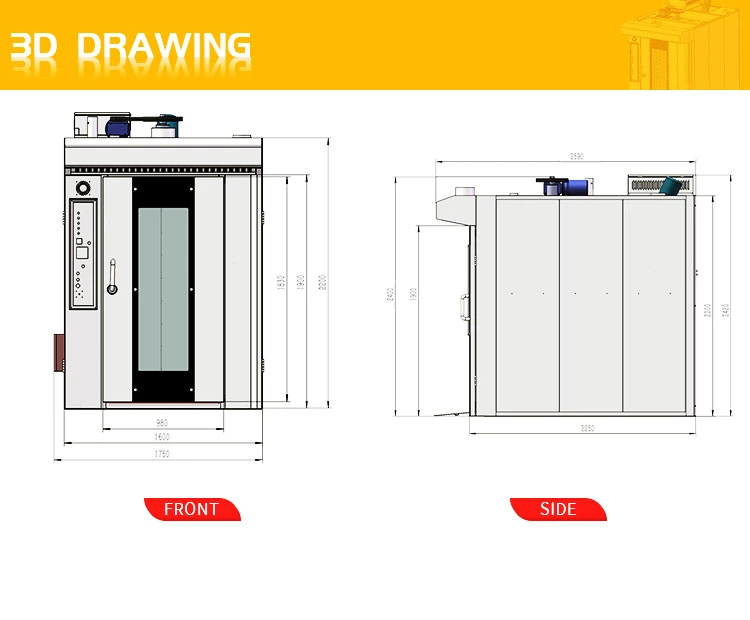 Hongling 64 Trays Gas Rotary Oven Rack Oven for South America Market